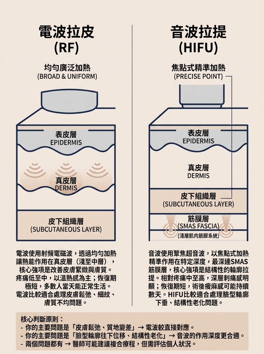 電波拉皮（RF）完整指南：原理、和音波的差異與適合族群
